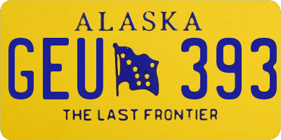 AK license plate GEU393