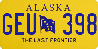 AK license plate GEU398