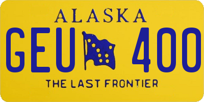 AK license plate GEU400