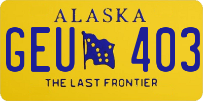 AK license plate GEU403