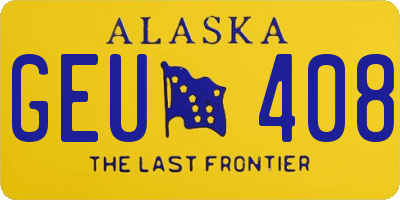 AK license plate GEU408