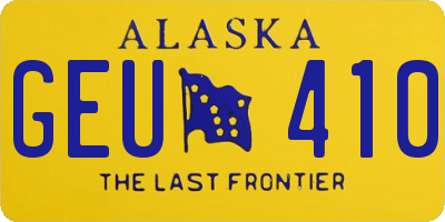 AK license plate GEU410
