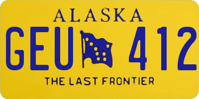AK license plate GEU412