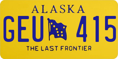 AK license plate GEU415
