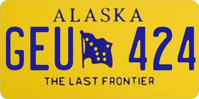 AK license plate GEU424