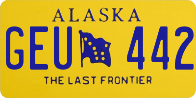 AK license plate GEU442