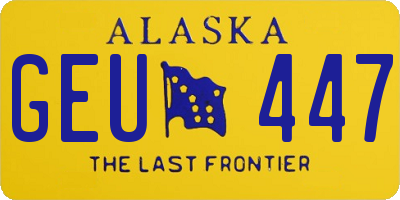 AK license plate GEU447