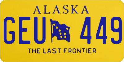 AK license plate GEU449
