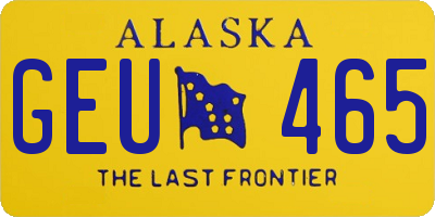 AK license plate GEU465