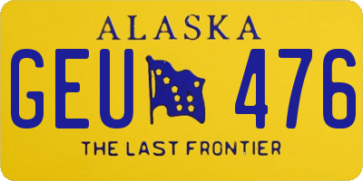 AK license plate GEU476