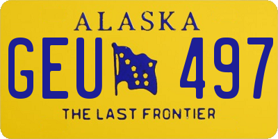 AK license plate GEU497