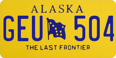 AK license plate GEU504