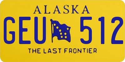 AK license plate GEU512