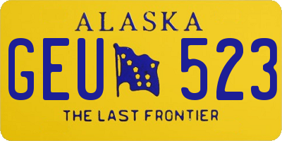 AK license plate GEU523