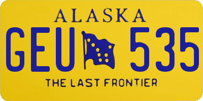 AK license plate GEU535