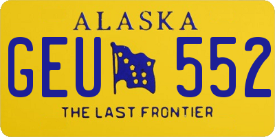 AK license plate GEU552