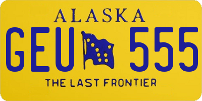 AK license plate GEU555