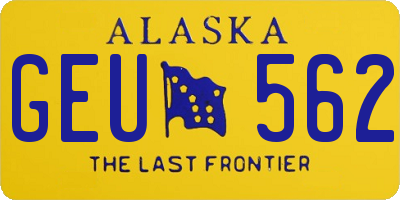 AK license plate GEU562