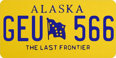 AK license plate GEU566
