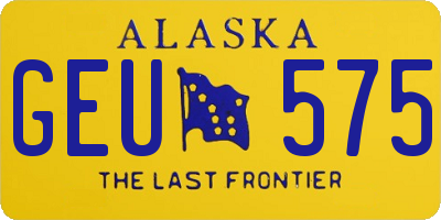 AK license plate GEU575