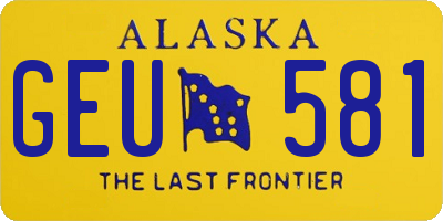 AK license plate GEU581