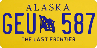 AK license plate GEU587