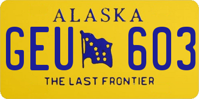 AK license plate GEU603