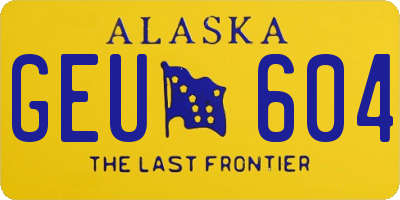 AK license plate GEU604