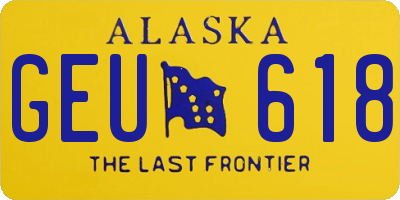 AK license plate GEU618