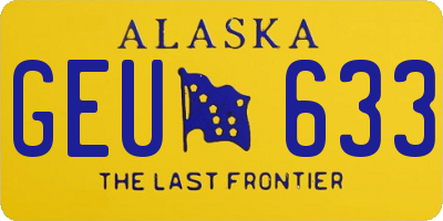 AK license plate GEU633