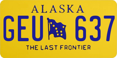 AK license plate GEU637