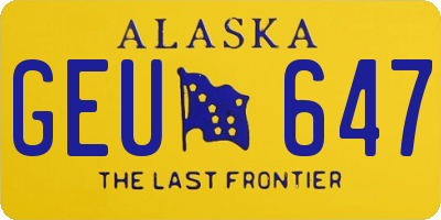 AK license plate GEU647