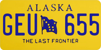 AK license plate GEU655
