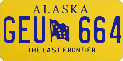 AK license plate GEU664
