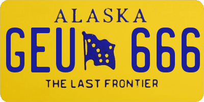 AK license plate GEU666