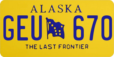 AK license plate GEU670