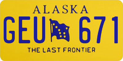 AK license plate GEU671