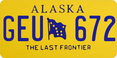 AK license plate GEU672
