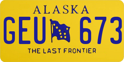 AK license plate GEU673