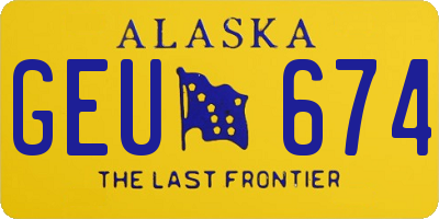 AK license plate GEU674
