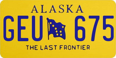 AK license plate GEU675