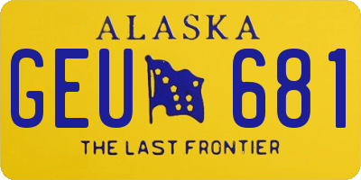 AK license plate GEU681