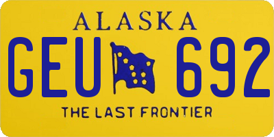 AK license plate GEU692