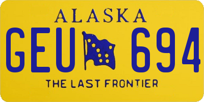 AK license plate GEU694