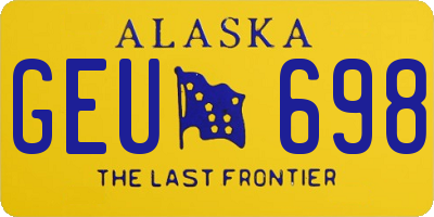 AK license plate GEU698