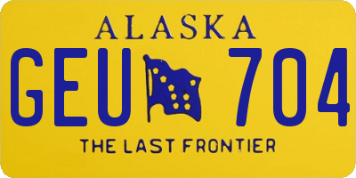 AK license plate GEU704