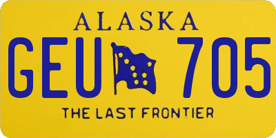 AK license plate GEU705