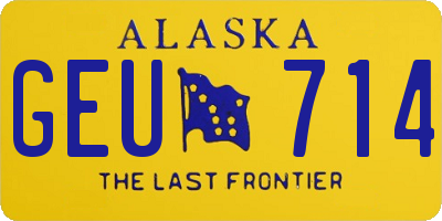 AK license plate GEU714