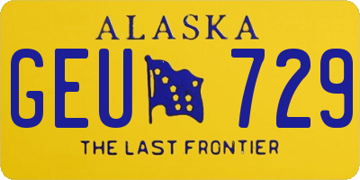 AK license plate GEU729