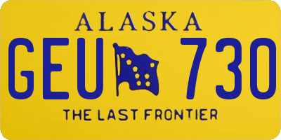 AK license plate GEU730